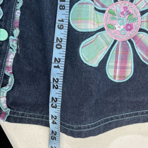 Vtg‎ Carter's Denim Dress Kids 6X Blue Embroidered Vacation Sundress - Picture 6 of 12
